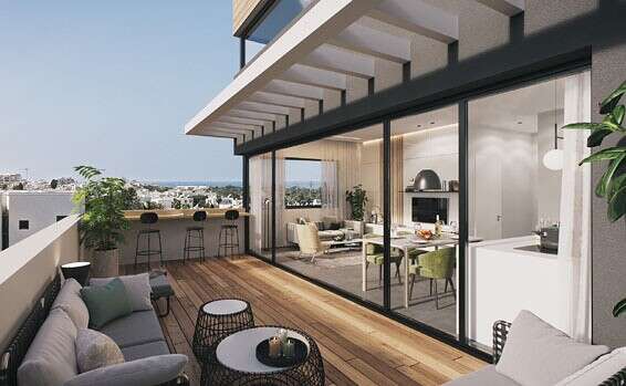 מרפסת בפרויקט יהודה המכבי 49 בתל אביב של מטרופוליס // הדמיה: 3Dvision